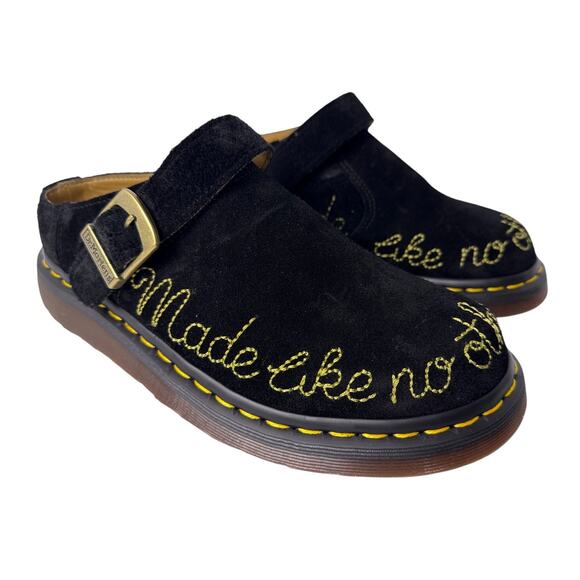 Dr. Martens Isham Mules Slip On "Made Like No Other Shoes On Earth" Black Suede - Picture 1 of 10